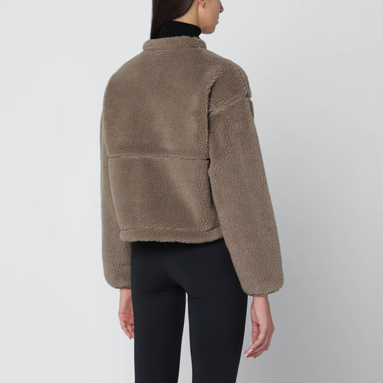 The North Face Brown cropped fleece with zip