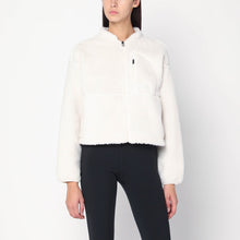  The North Face White cropped zip-up fleece