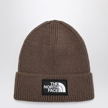  The North Face Brown beanie with logo patch