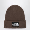The North Face Brown beanie with logo patch