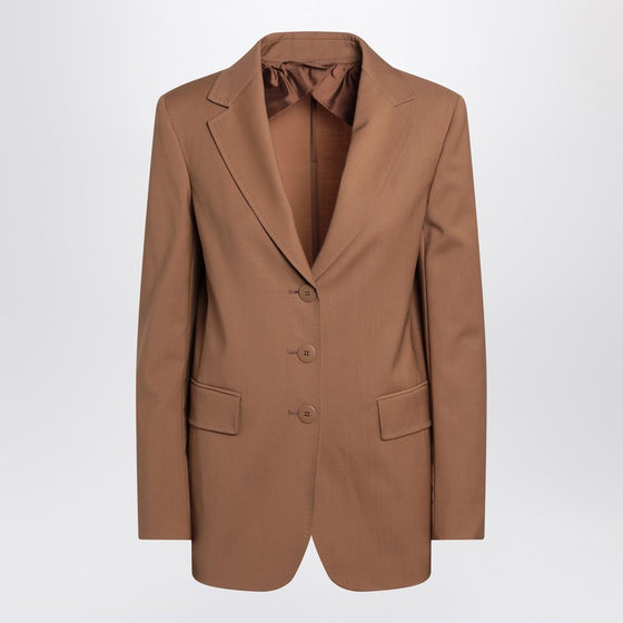 Max Mara Studio Single-breasted jacket in hazelnut colour