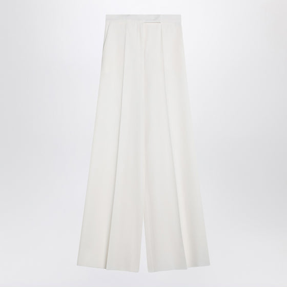 Max Mara White wool gabardine trousers