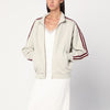6397 Ivory/bordeaux zip-up sweatshirt