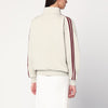 6397 Ivory/bordeaux zip-up sweatshirt