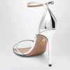 Aquazzura Nuda 85 sandals in silver metallic leather