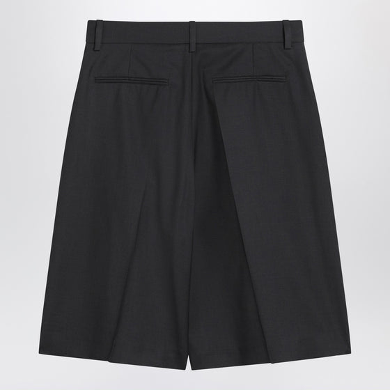 6397 Bermuda 3-Pleat asphalt grey in wool