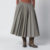 6397 Checked pleated midi skirt