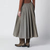 6397 Checked pleated midi skirt