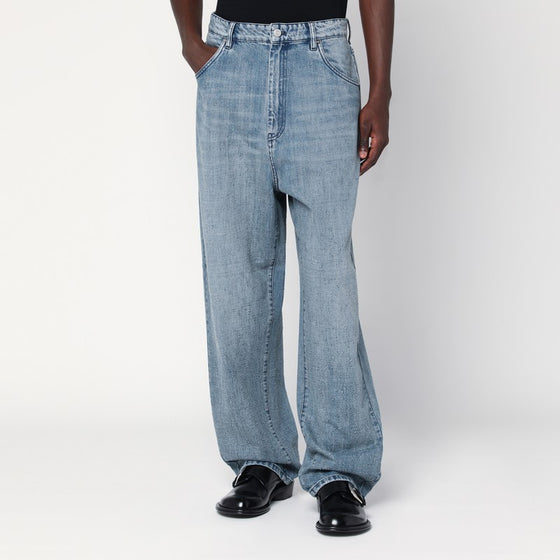 NAMACHEKO Wide jeans in light-washed denim
