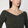 6397 Double-V military green sweater