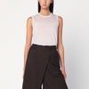 6397 Ivory semi-sheer tank top