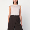 6397 Ivory semi-sheer tank top