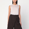6397 Ivory semi-sheer tank top