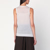 6397 Ivory semi-sheer tank top