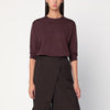 6397 Short-sleeved sweater in espresso brown wool