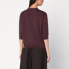 6397 Short-sleeved sweater in espresso brown wool