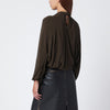 NAMACHEKO Black draped silk top