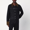 NAMACHEKO Black denim jacket with velvet trim