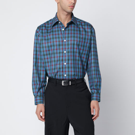NAMACHEKO Light blue shirt with check pattern