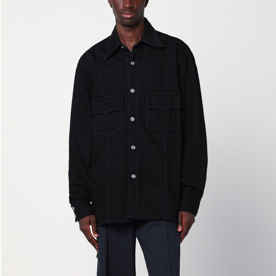NAMACHEKO Black denim shirt jacket