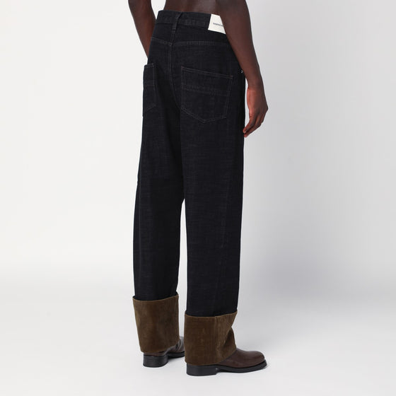 NAMACHEKO Black jeans with velvet hem
