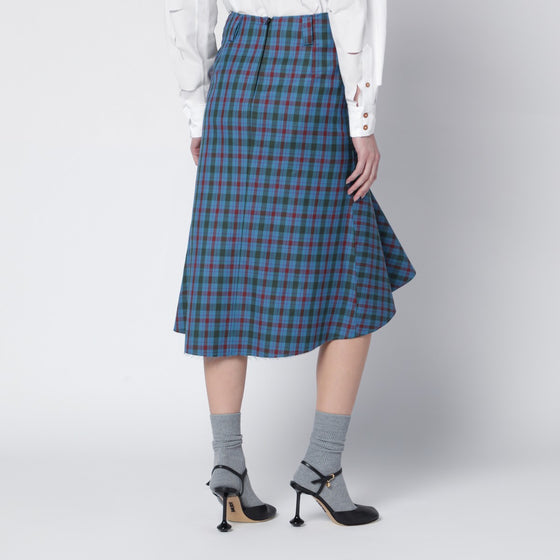 NAMACHEKO Check-pattern ruffled skirt