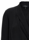 Theory Pk Label Wrap Blouse