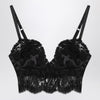 Dolce & Gabbana Dolce&Gabbana Black bralette top in silk satin and lace