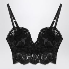  Dolce & Gabbana Dolce&Gabbana Black bralette top in silk satin and lace