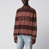 Represent Owners Club Stripe rugby polo in cotton, sienna stripes