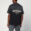 Represent Washed black cotton T-shirt with logo