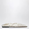 Odissi White Iris crochet ballerina flats