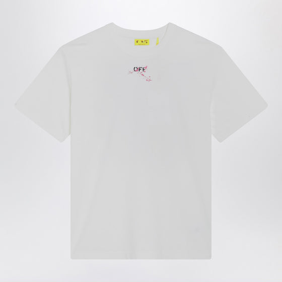 Off White Off-White™ White/fuchsia Diagonal Splat Logo T-shirt