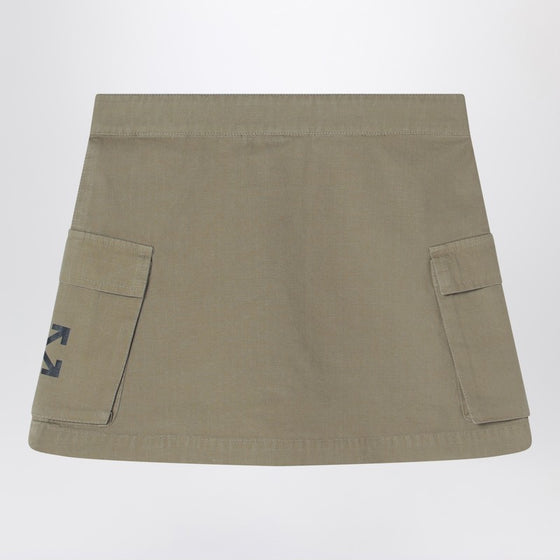 Off White Off-White™ Khaki cotton zip skirt