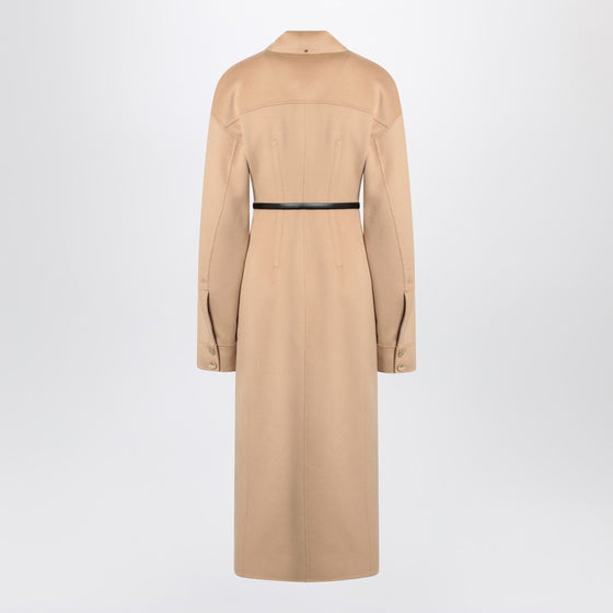 Sportmax Camel-coloured wool coat