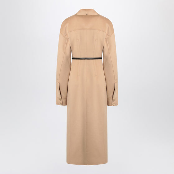 Sportmax Camel-coloured wool coat