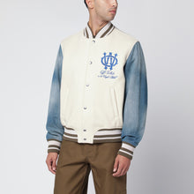  Off White Off-White™ Ivory bomber jacket with denim sleeves