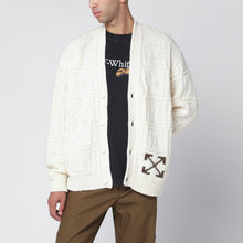  Off White Off-White™ Cream cardigan with Arrow motif intarsia