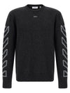 Off White Diag Arrow Fuzzy Sweater With Intarsia