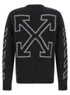 Off White Diag Arrow Fuzzy Sweater With Intarsia
