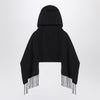 Destin Black wool hooded cape