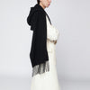 Destin Black wool hooded cape