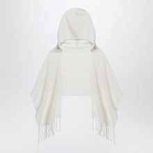  Destin White wool hooded cape