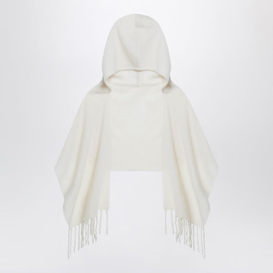 Destin White wool hooded cape