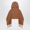 Destin Brown wool hooded cape