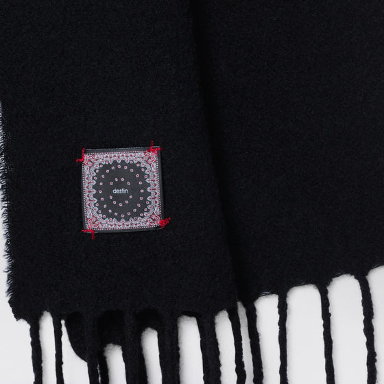 Destin Black wool and cahsmere scarf