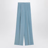 Max Mara Pianoforte Wide-leg sky blue trousers in silk