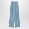 Max Mara Pianoforte Wide-leg sky blue trousers in silk