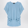 Max Mara Pianoforte Light blue flowy silk blouse