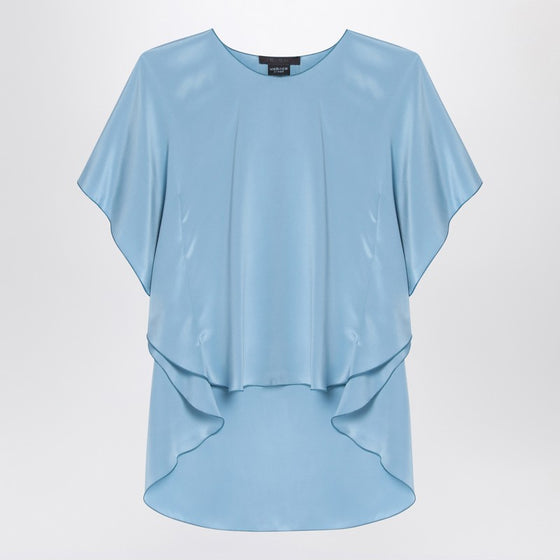Max Mara Pianoforte Light blue flowy silk blouse
